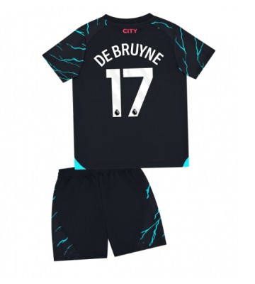 Manchester City Kevin De Bruyne #17 Tredjedraktsett Barn 2023-24 Kortermet (+ Korte bukser)